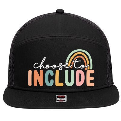Choose To Include For Autism Teacher Special Education SPED 7 Panel Mesh Trucker Snapback Hat