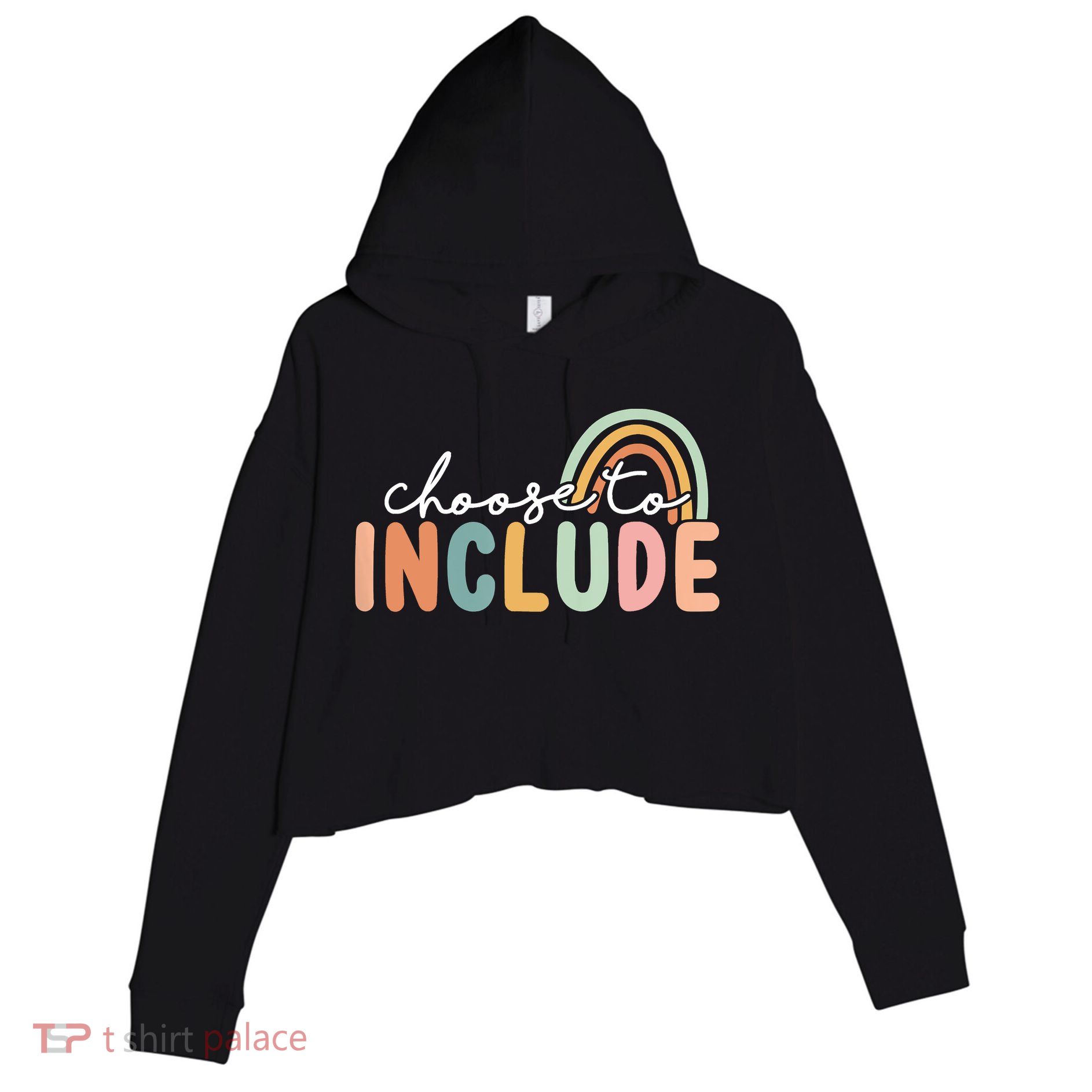 Choose To Include For Autism Teacher Special Education SPED Crop Fleece Hoodie