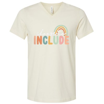 Choose To Include For Autism Teacher Special Education SPED V-Neck T-Shirt