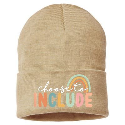 Choose To Include For Autism Teacher Special Education SPED Sustainable Knit Beanie