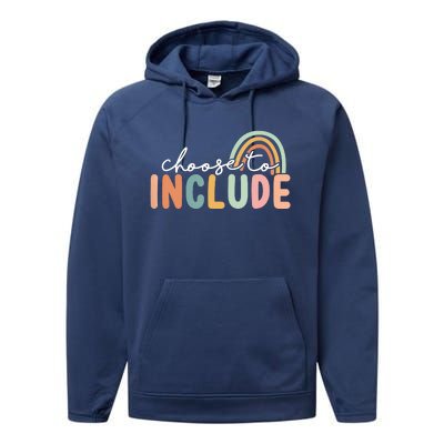 Choose To Include For Autism Teacher Special Education SPED Performance Fleece Hoodie