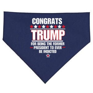 Congrats Trump Indicted, Funny Anti Trump USA-Made Doggie Bandana