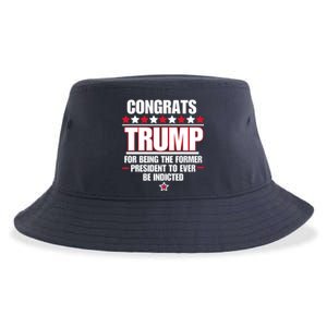 Congrats Trump Indicted, Funny Anti Trump Sustainable Bucket Hat