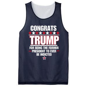 Congrats Trump Indicted, Funny Anti Trump Mesh Reversible Basketball Jersey Tank