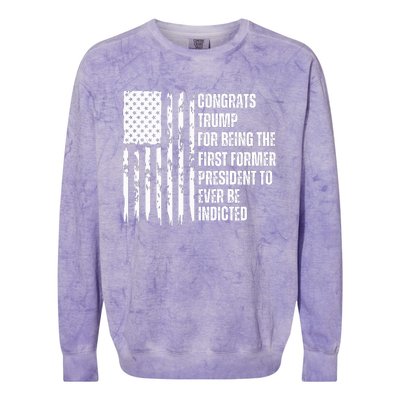 Congrats Trump Indicted, Show Your Dislike For Trump Colorblast Crewneck Sweatshirt