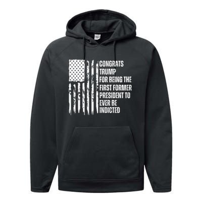 Congrats Trump Indicted, Show Your Dislike For Trump Performance Fleece Hoodie