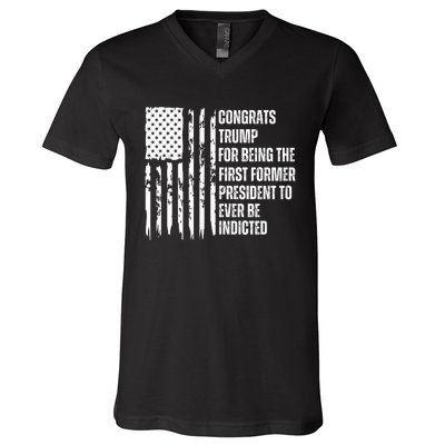 Congrats Trump Indicted, Show Your Dislike For Trump V-Neck T-Shirt