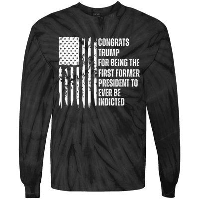 Congrats Trump Indicted, Show Your Dislike For Trump Tie-Dye Long Sleeve Shirt