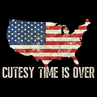 Cutesy Time Is Over American Flag Patriotic Conservative T-Shirt