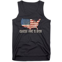 Cutesy Time Is Over American Flag Patriotic Conservative Tank Top