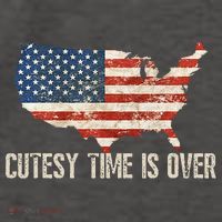 Cutesy Time Is Over American Flag Patriotic Conservative Vector Backpack