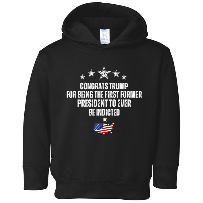 Congrats Trump Indicted, Funny Trump Indictment Toddler Hoodie