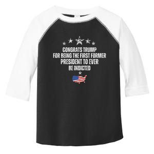 Congrats Trump Indicted, Funny Trump Indictment Toddler Fine Jersey T-Shirt