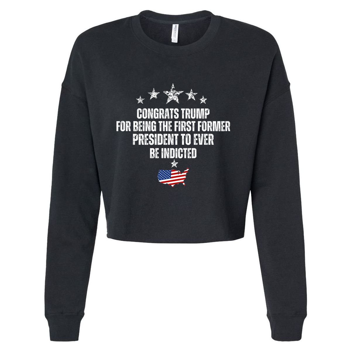 Congrats Trump Indicted, Funny Trump Indictment Cropped Pullover Crew
