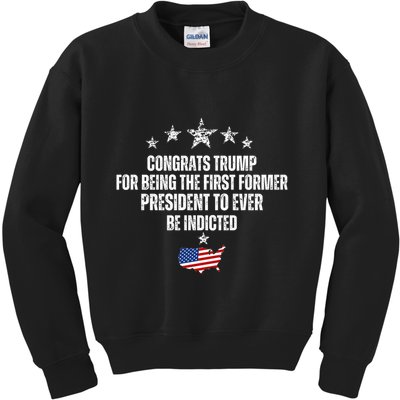 Congrats Trump Indicted, Funny Trump Indictment Kids Sweatshirt