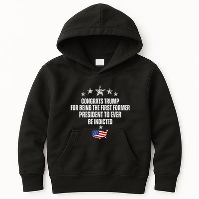 Congrats Trump Indicted, Funny Trump Indictment Kids Hoodie