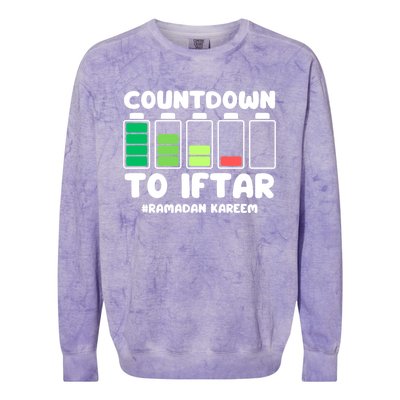 Countdown To Iftar Funny Ramadan Ramadan Mubarak Kareem Gift Colorblast Crewneck Sweatshirt