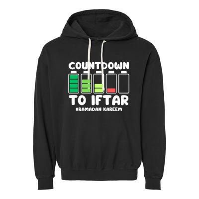 Countdown To Iftar Funny Ramadan Ramadan Mubarak Kareem Gift Garment-Dyed Fleece Hoodie