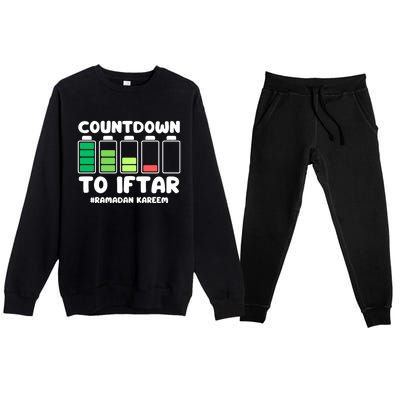 Countdown To Iftar Funny Ramadan Ramadan Mubarak Kareem Gift Premium Crewneck Sweatsuit Set