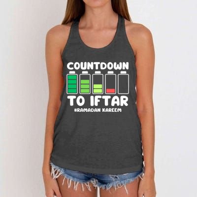 Countdown To Iftar Funny Ramadan Ramadan Mubarak Kareem Gift Women's Knotted Racerback Tank