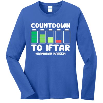 Countdown To Iftar Funny Ramadan Ramadan Mubarak Kareem Gift Ladies Long Sleeve Shirt