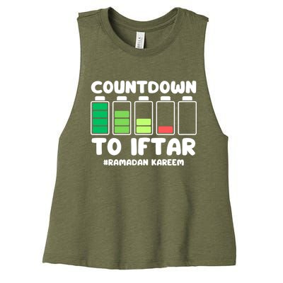 Countdown To Iftar Funny Ramadan Ramadan Mubarak Kareem Gift Women's Racerback Cropped Tank