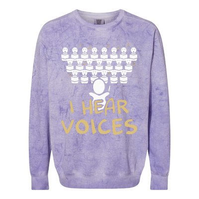 Choir Teacher I Hear Voices Funny Chorister Colorblast Crewneck Sweatshirt