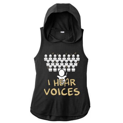 Choir Teacher I Hear Voices Funny Chorister Ladies PosiCharge Tri-Blend Wicking Draft Hoodie Tank