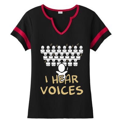 Choir Teacher I Hear Voices Funny Chorister Ladies Halftime Notch Neck Tee