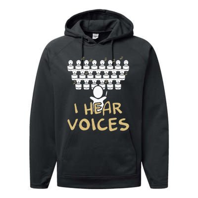 Choir Teacher I Hear Voices Funny Chorister Performance Fleece Hoodie