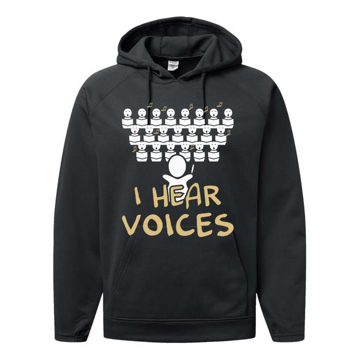 Choir Teacher I Hear Voices Funny Chorister Performance Fleece Hoodie