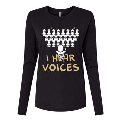 Choir Teacher I Hear Voices Funny Chorister Womens Cotton Relaxed Long Sleeve T-Shirt