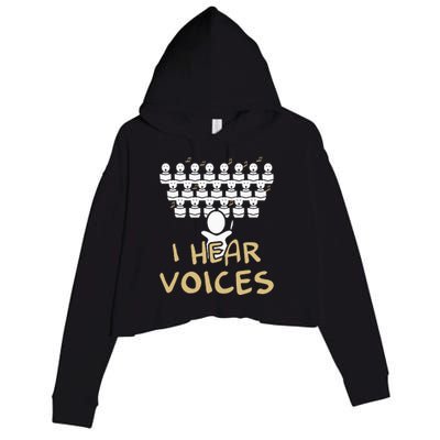 Choir Teacher I Hear Voices Funny Chorister Crop Fleece Hoodie