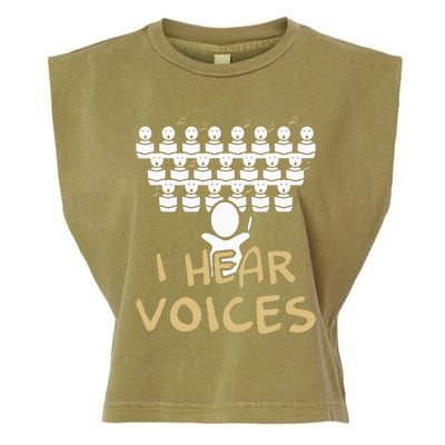 Choir Teacher I Hear Voices Funny Chorister Garment-Dyed Women's Muscle Tee