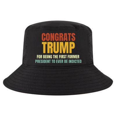 Congrats Trump Indicted, Retro Funny Political Cool Comfort Performance Bucket Hat