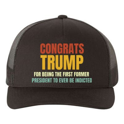 Congrats Trump Indicted, Retro Funny Political Yupoong Adult 5-Panel Trucker Hat