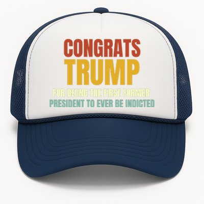 Congrats Trump Indicted, Retro Funny Political Trucker Hat