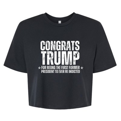 Congrats Trump Indicted, Funny Political Bella+Canvas Jersey Crop Tee