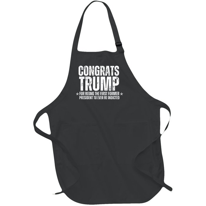 Congrats Trump Indicted, Funny Political Full-Length Apron With Pockets