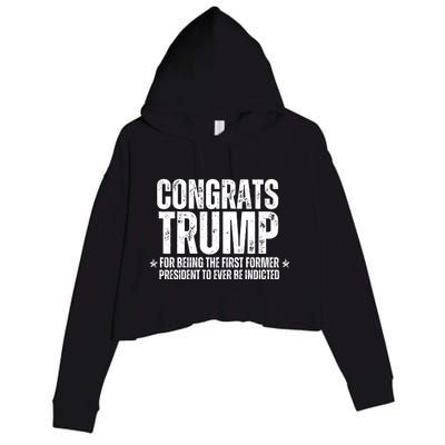 Congrats Trump Indicted, Funny Political Crop Fleece Hoodie