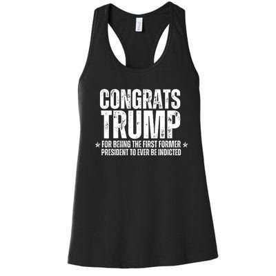 Congrats Trump Indicted, Funny Political Women's Racerback Tank