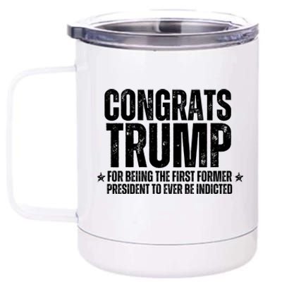 Congrats Trump Indicted, Funny Political 12 oz Stainless Steel Tumbler Cup