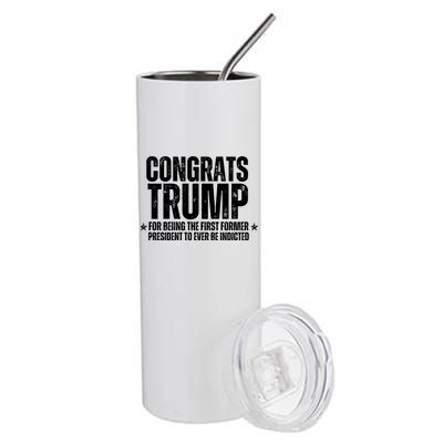 Congrats Trump Indicted, Funny Political Stainless Steel Tumbler