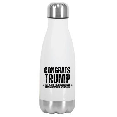 Congrats Trump Indicted, Funny Political Stainless Steel Insulated Water Bottle