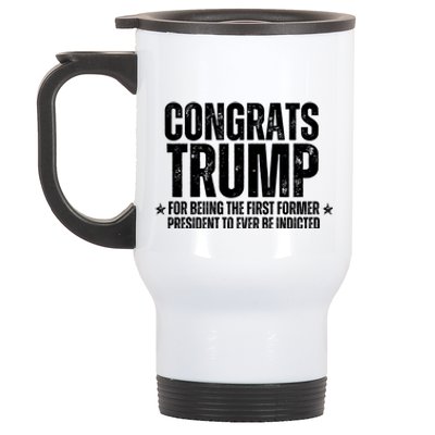 Congrats Trump Indicted, Funny Political Stainless Steel Travel Mug