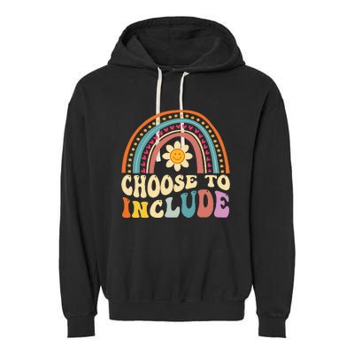 Choose To Include For Autism Teacher Special Education SPED Garment-Dyed Fleece Hoodie