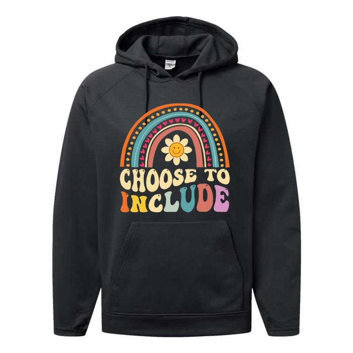 Choose To Include For Autism Teacher Special Education SPED Performance Fleece Hoodie