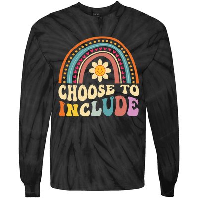 Choose To Include For Autism Teacher Special Education SPED Tie-Dye Long Sleeve Shirt