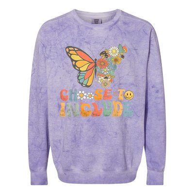 Choose To Include Special Education Teacher Floral Butterfly Colorblast Crewneck Sweatshirt