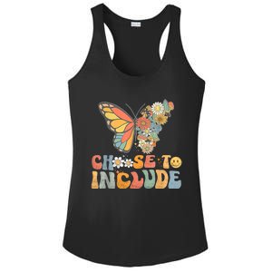 Choose To Include Special Education Teacher Floral Butterfly Ladies PosiCharge Competitor Racerback Tank